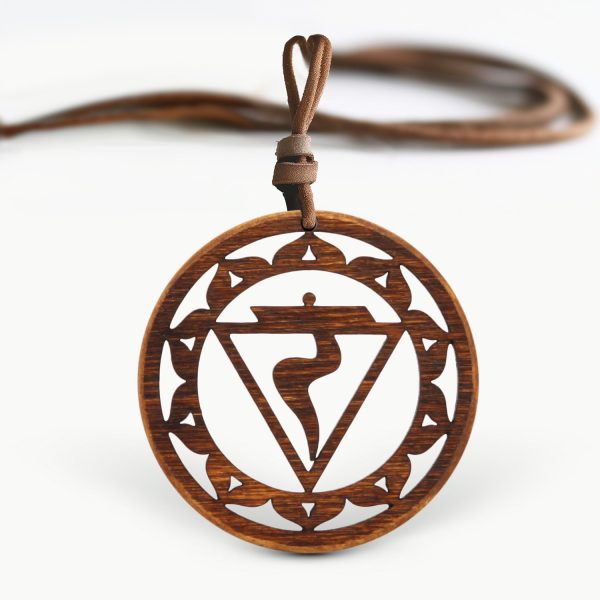 Pandant Amuleta din lemn - Chakra Plexului Solar Manipura