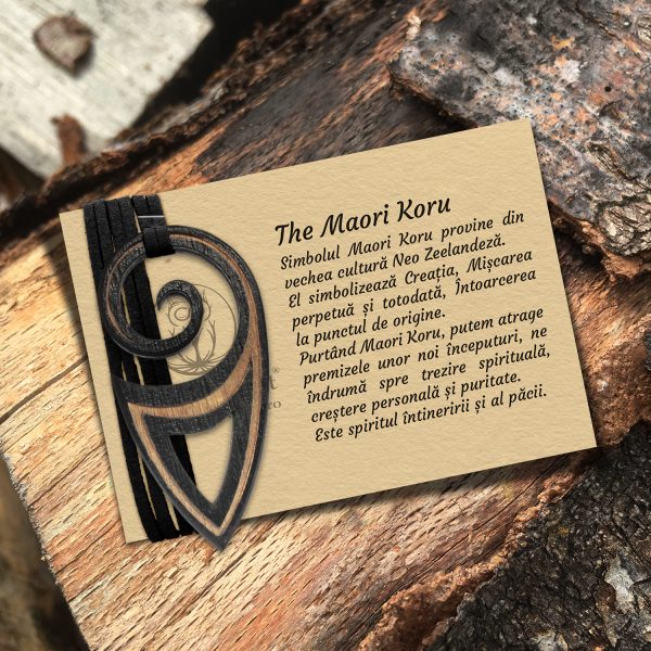 Pandant Amuleta din Lemn - The Maori Koru - wenge