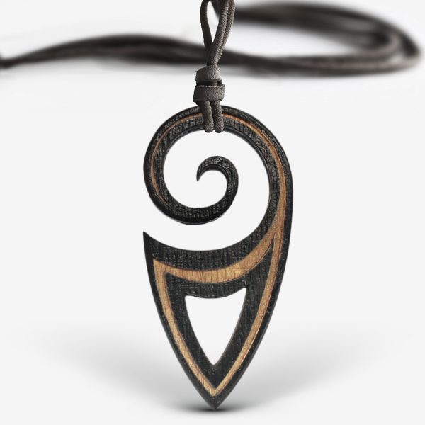 Pandant Amuleta din Lemn - The Maori Koru - wenge