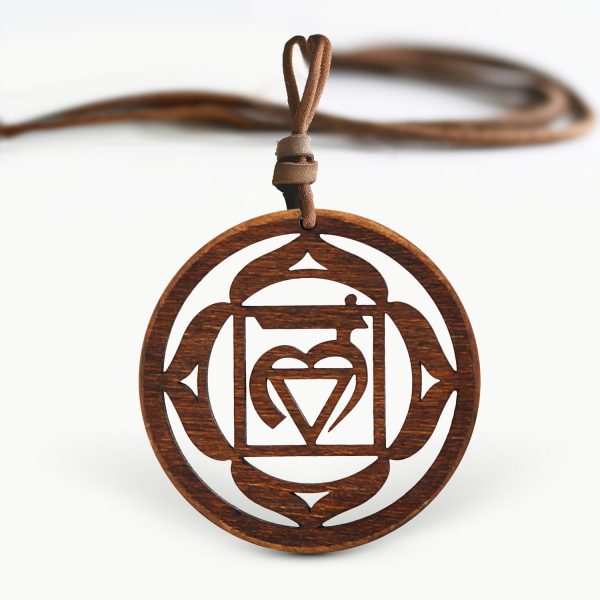 Pandant Amuleta din lemn - Chakra Radacina Muladhara