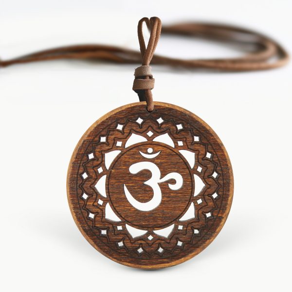 Pandant Amuleta din Lemn - Chakra Coroanei Sahasrara