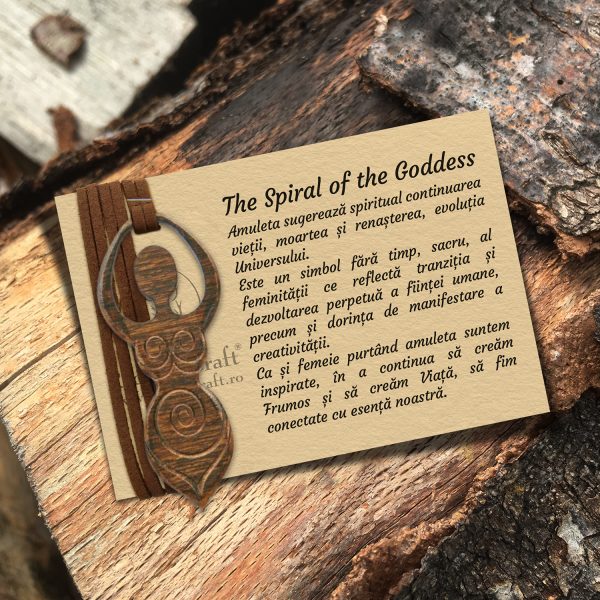 Pandant Amuleta din Lemn - Zeita - The Goddess - nuc