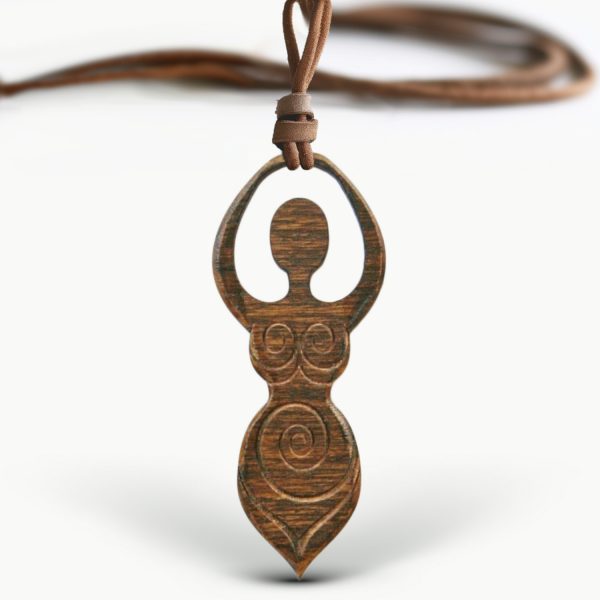 Pandant Amuleta din Lemn - Zeita - The Goddess - nuc