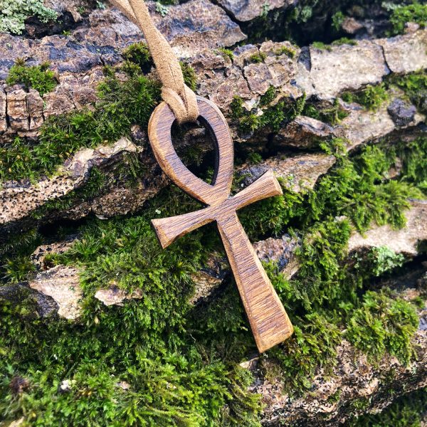 Amuleta Pandantiv din Lemn cu Simbolul Ankh nuc