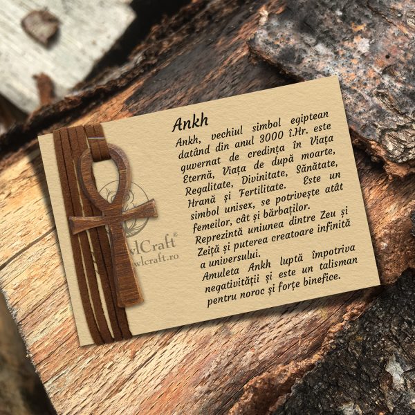 Amuleta Pandantiv din Lemn cu Simbolul Ankh nuc
