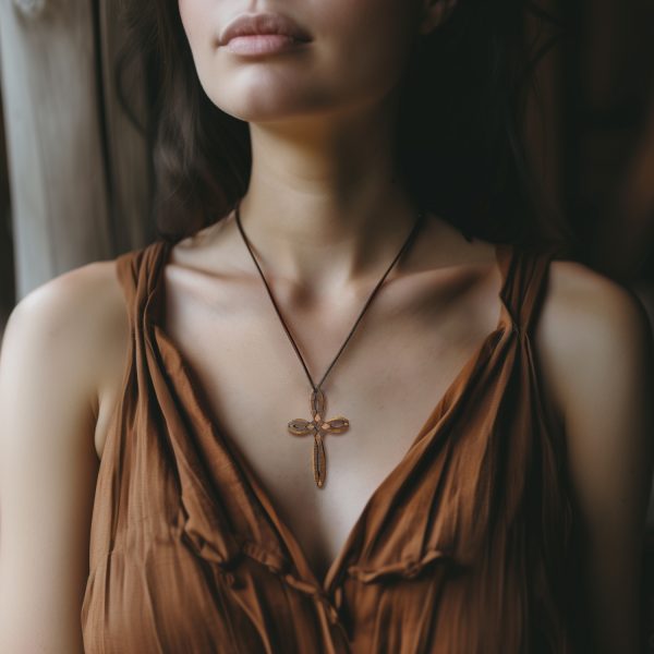 Amuleta Pandantiv din Lemn The Celtic knot Cross nuc