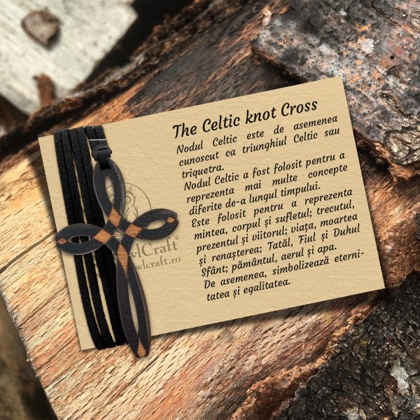 Amuleta Pandantiv din Lemn The Celtic knot Cross wenge