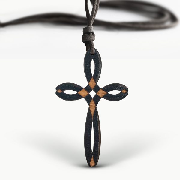 Amuleta Pandantiv din Lemn The Celtic knot Cross wenge