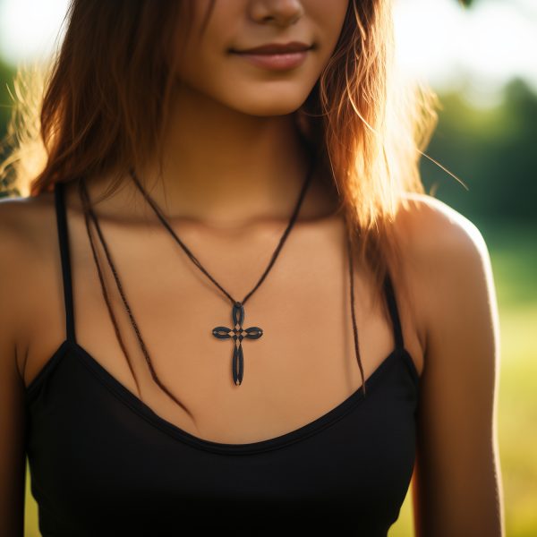 Amuleta Pandantiv din Lemn The Celtic knot Cross wenge