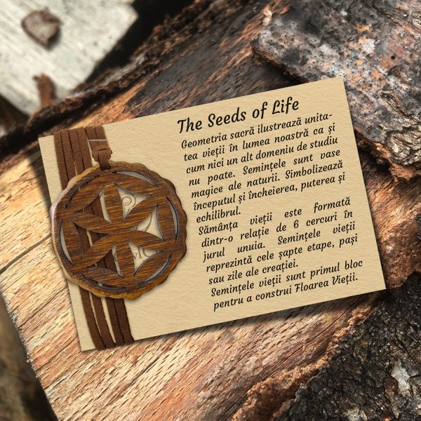 Pandant Amuleta din Lemn – Seeds of Life - nuc
