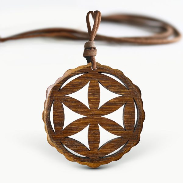 Pandant Amuleta din Lemn – Seeds of Life - nuc