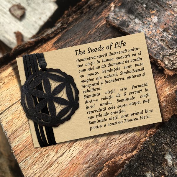 Pandant Amuleta din Lemn – Seeds of Life - wenge