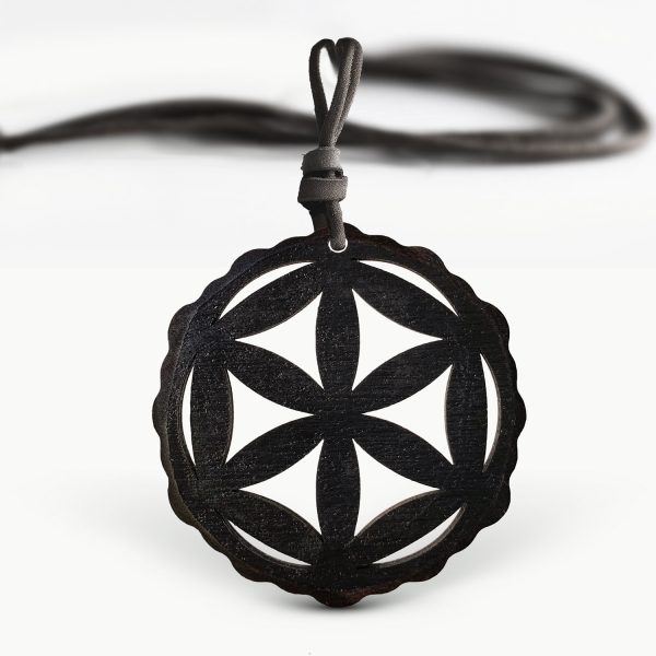 Pandant Amuleta din Lemn – Seeds of Life - wenge