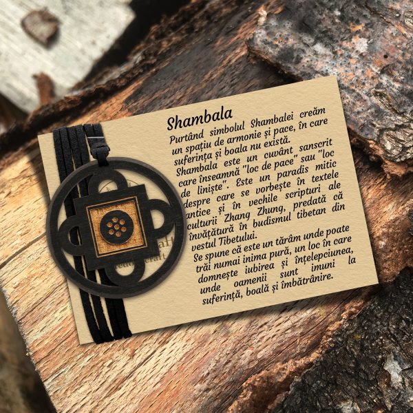 Amuleta Pandantiv din Lemn cu Simbolul Shambala
