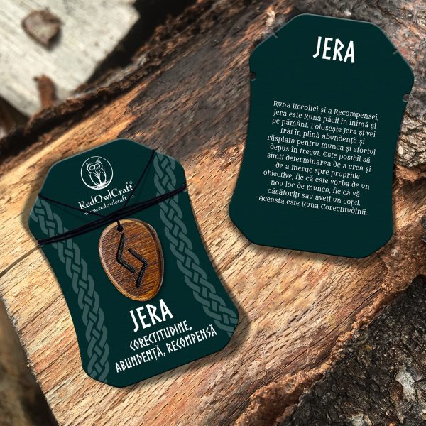 Amuleta pandantiv din lemn runa Jera