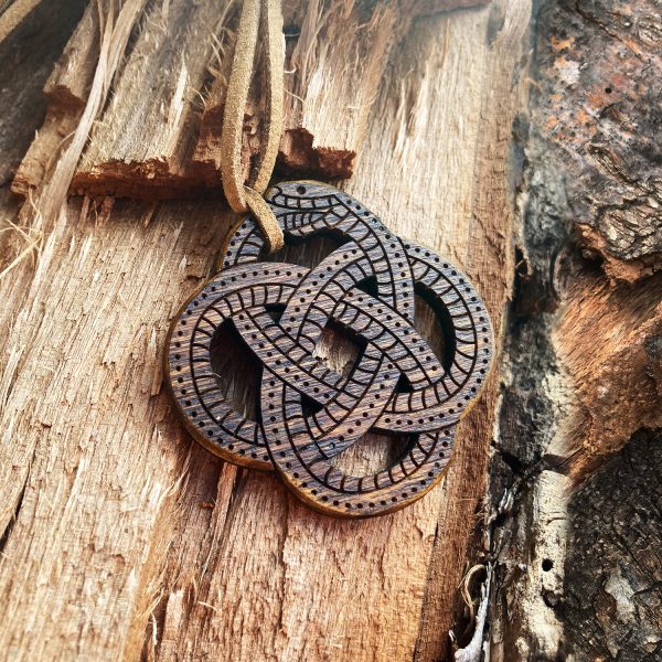 Amuleta Pandantiv din Lemn - Ouroboros - nuc