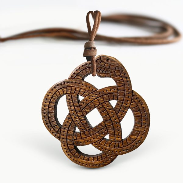 Amuleta Pandantiv din Lemn - Ouroboros - nuc