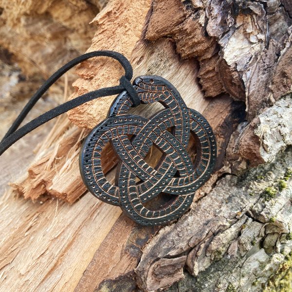 Amuleta Pandantiv din Lemn - Ouroboros - wenge