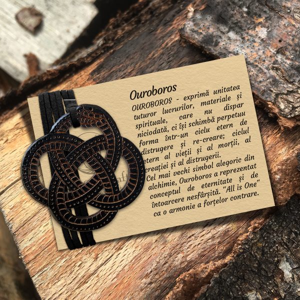 Amuleta Pandantiv din Lemn - Ouroboros - wenge