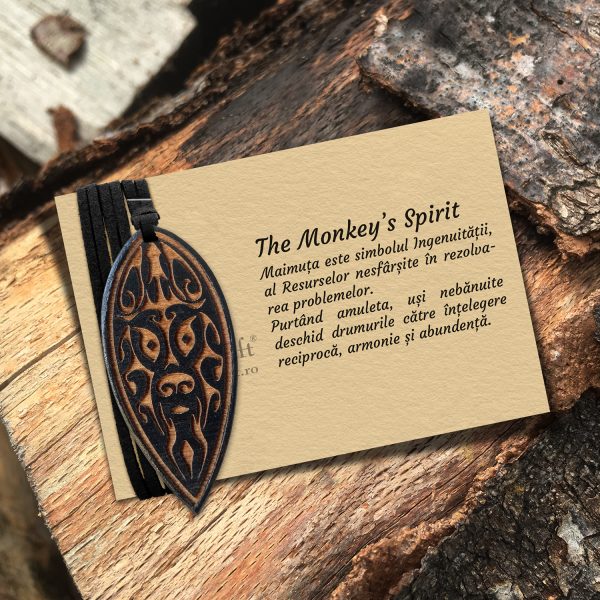 Amuleta Totem - Pandantiv din Lemn The Monkey Spirit