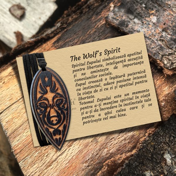 Amuleta Totem - Pandantiv din Lemn The Wolf Spirit