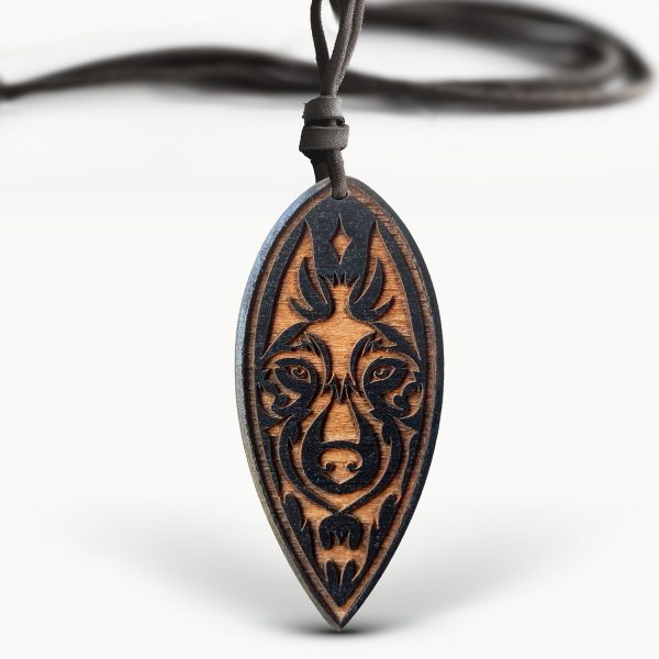 Amuleta Totem - Pandantiv din Lemn The Wolf Spirit