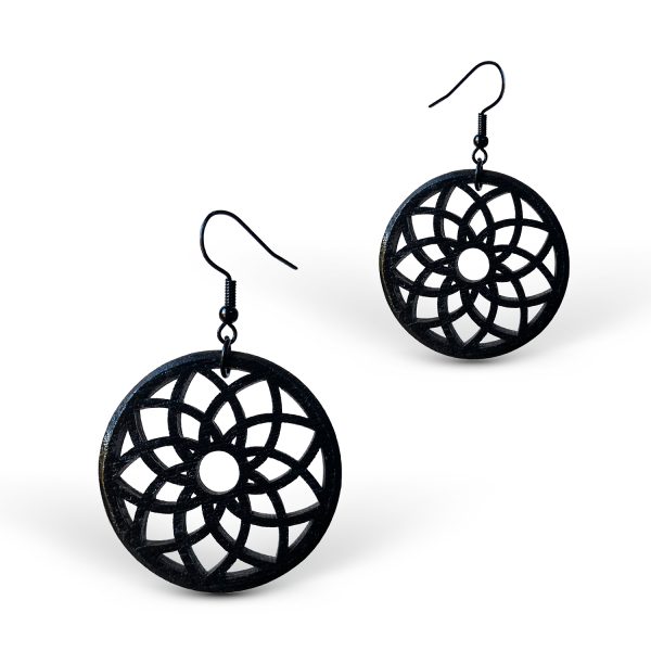 Cercei amuleta din Lemn The Lotus Flower wenge