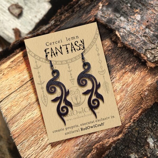 Cercei din Lemn Fantasy Ballerina wenge