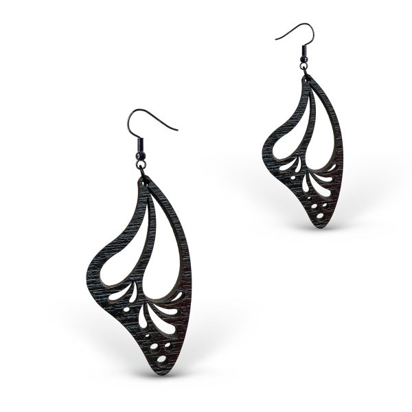 Cercei din Lemn Fantasy Butterfly wenge