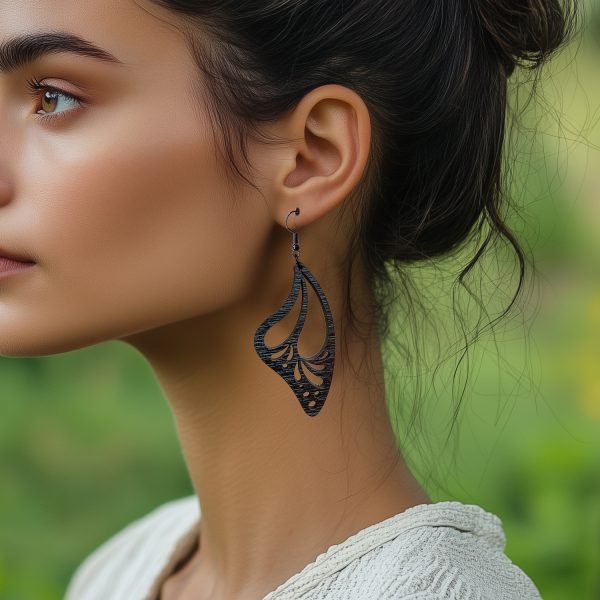 Cercei din Lemn Fantasy Butterfly wenge