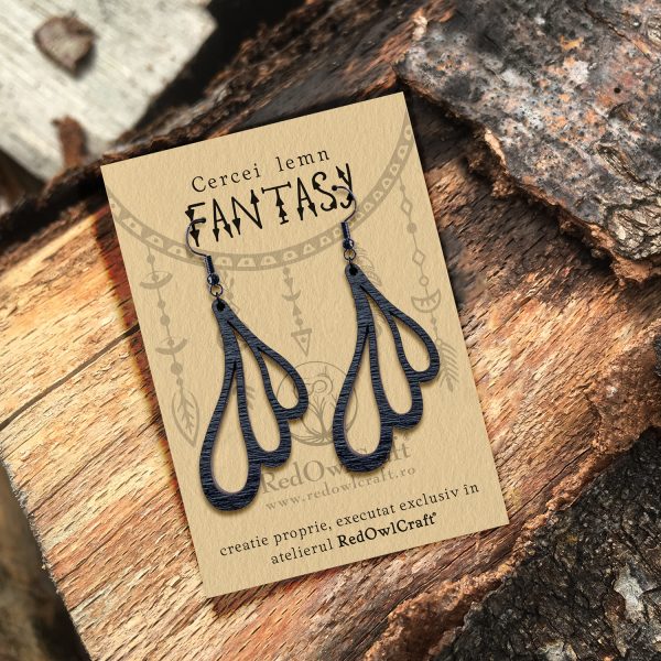 Cercei din Lemn Fantasy Angel wenge