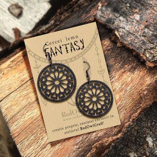 Cercei din Lemn Fantasy Omicron wenge