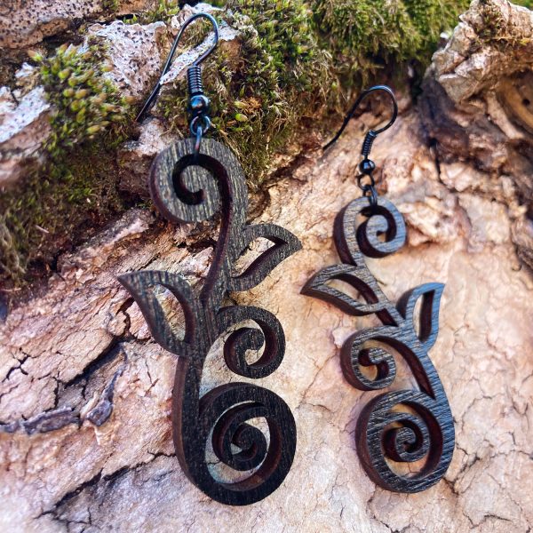 Cercei din Lemn Fantasy Spring wenge