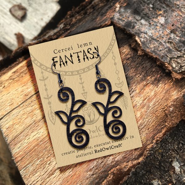 Cercei din Lemn Fantasy Spring wenge