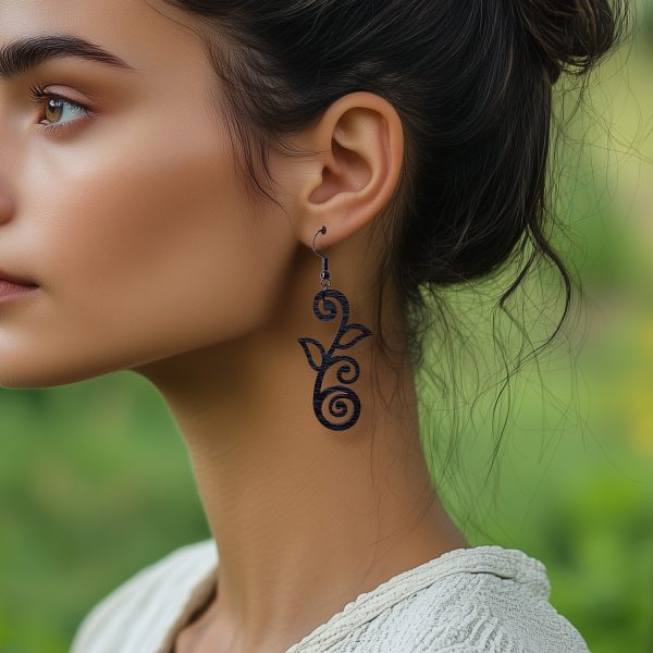 Cercei din Lemn Fantasy Spring wenge