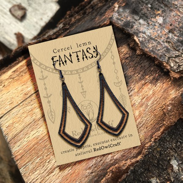 Cercei din Lemn Fantasy Time wenge