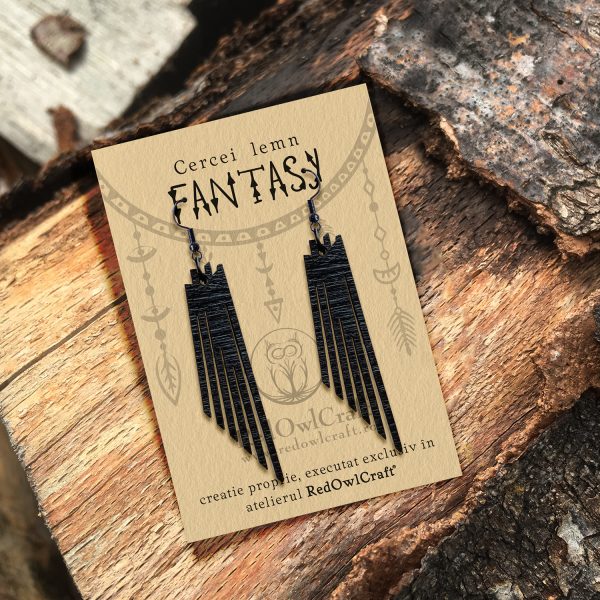 Cercei din Lemn Fantasy Tower wenge