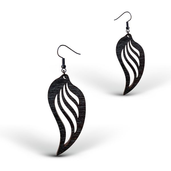 Cercei din Lemn Fantasy Wings wenge