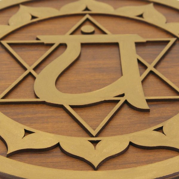 Tablou Lemn Mandala - Chakra Inimii Anahata