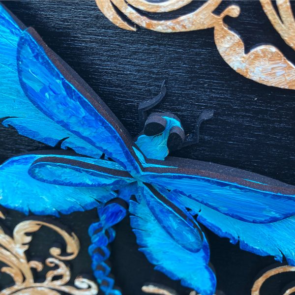 Tablou lemn pictat manual - The DragonFly - Aer