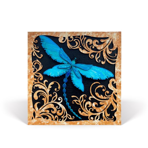 Tablou lemn pictat manual - The DragonFly - Aer