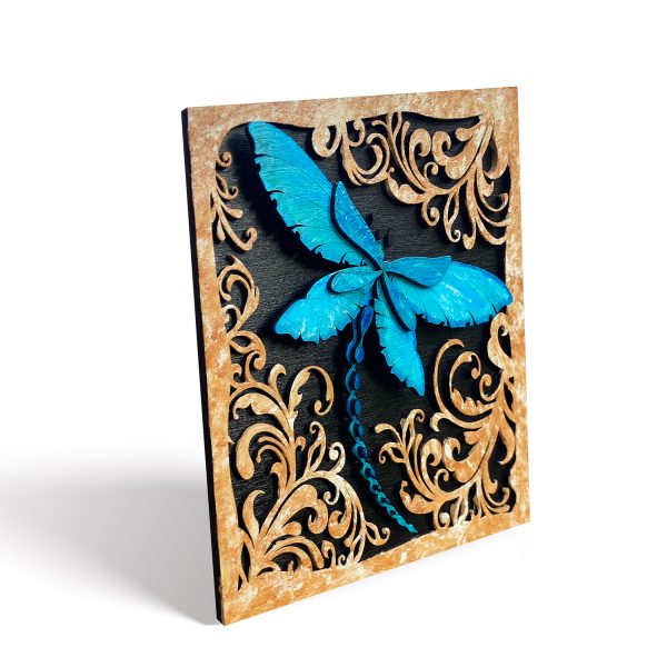 Tablou lemn pictat manual - The DragonFly - Aer