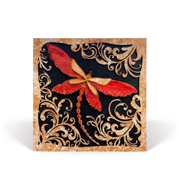 Tablou lemn pictat manual - The DragonFly - Foc