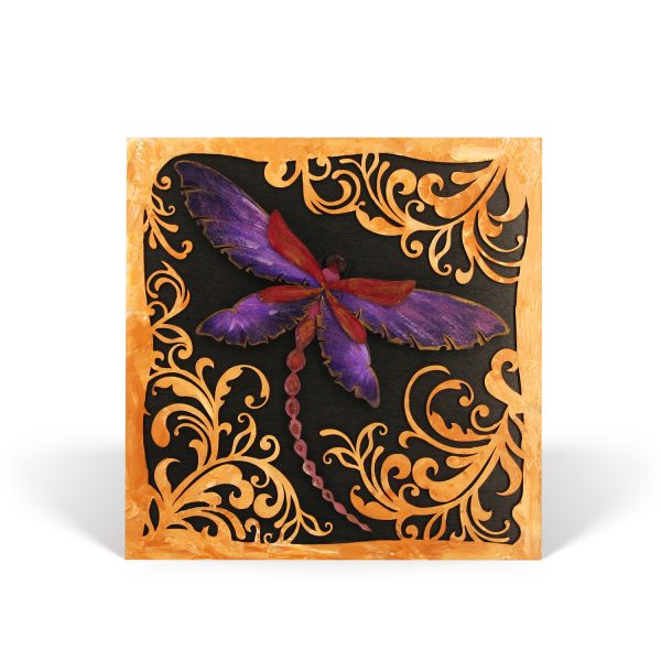 Tablou lemn pictat manual - The DragonFly - Noapte