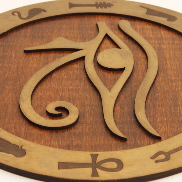 Tablou Lemn Mandala cu Simbolul Eye of Horus