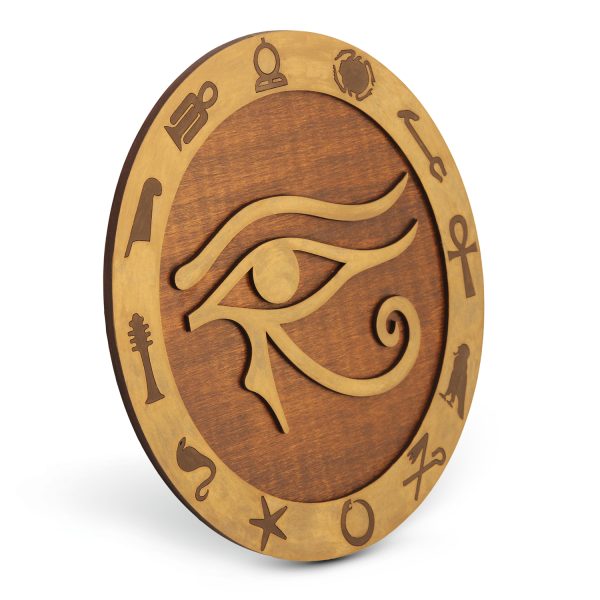 Tablou Lemn Mandala cu Simbolul Eye of Horus