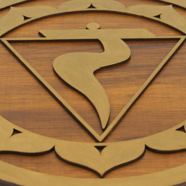 Tablou Lemn Mandala - Chakra Plexului Solar Manipura
