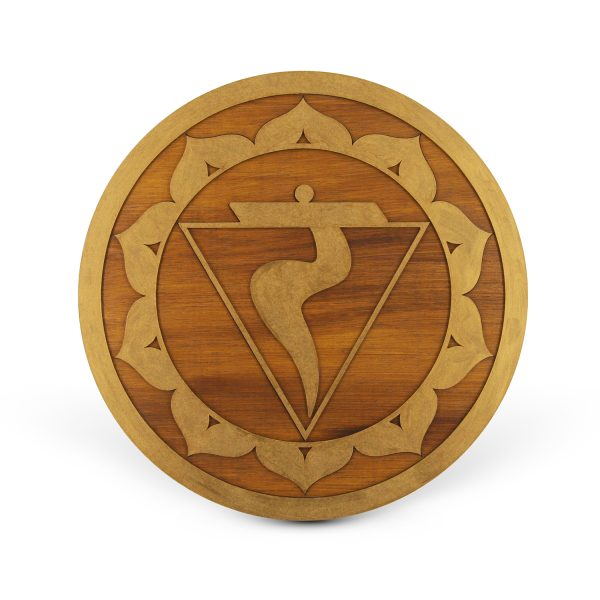 Tablou Lemn Mandala - Chakra Plexului Solar Manipura