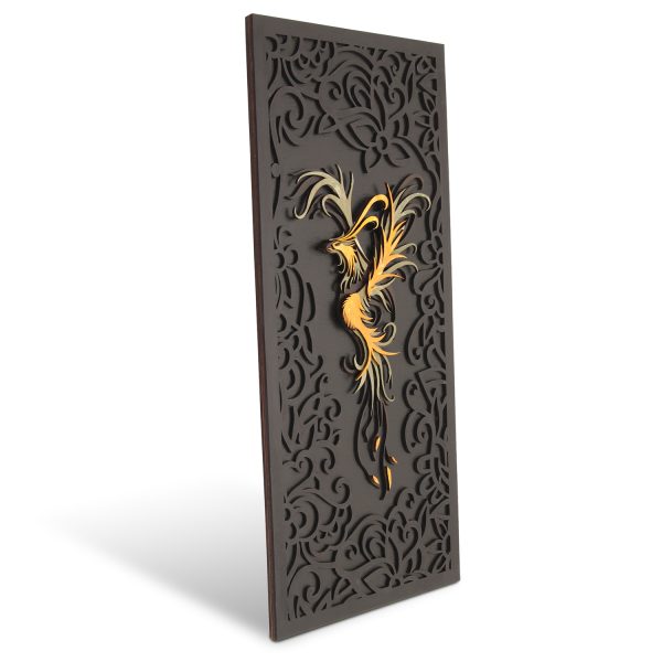 Tablou lemn pictat manual - The Phoenix - Pamant