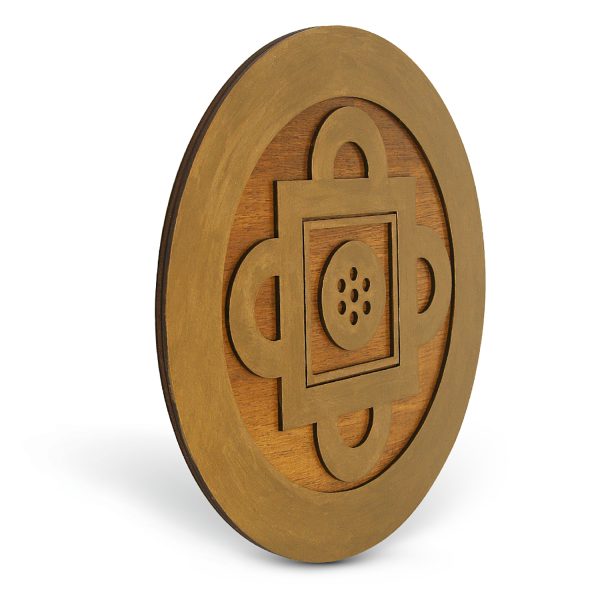Tablou Lemn Mandala cu Simbolul Shambala